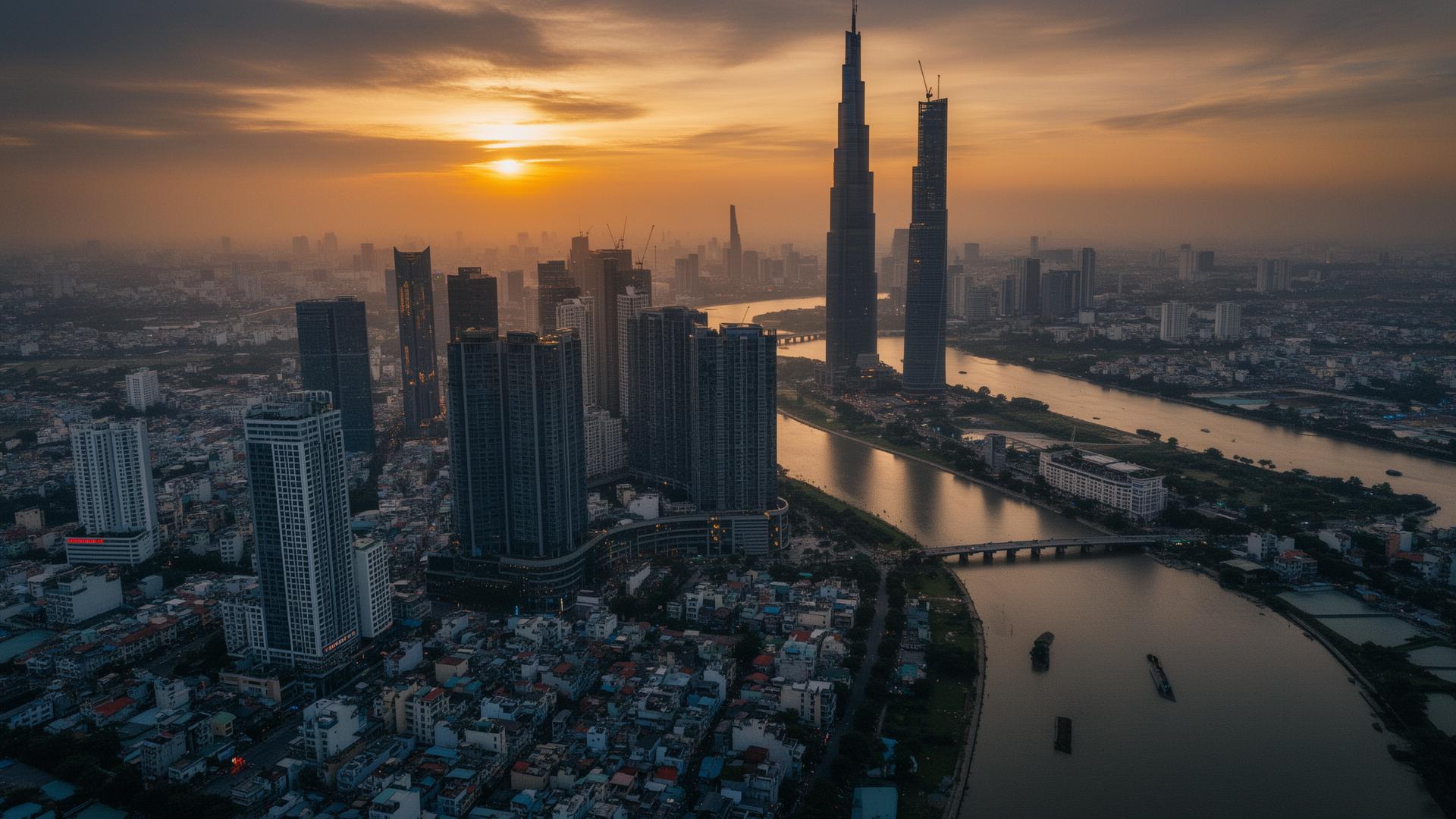 Ho Chi Minh City skyline at dusk
