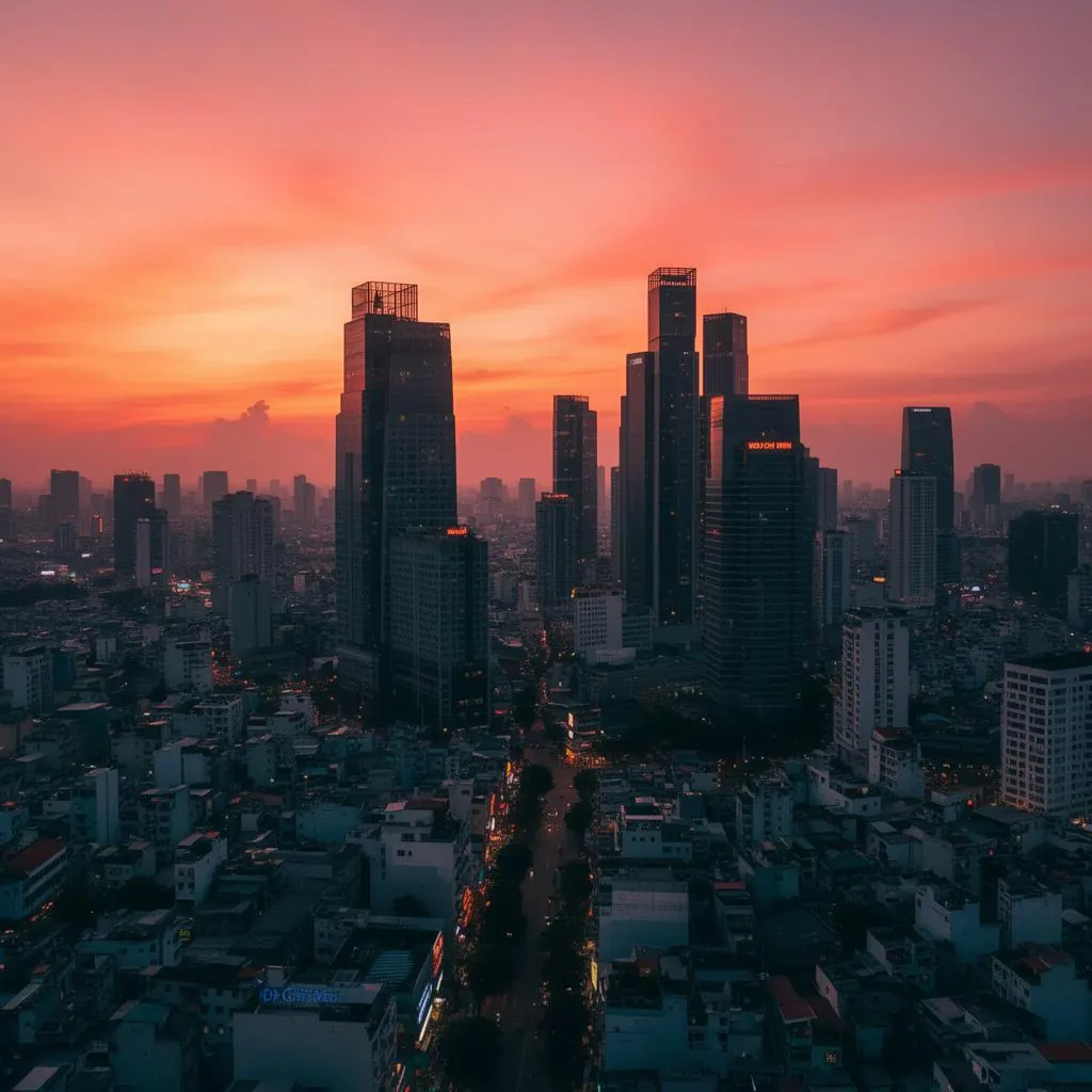 Ho Chi Minh City skyline at dusk